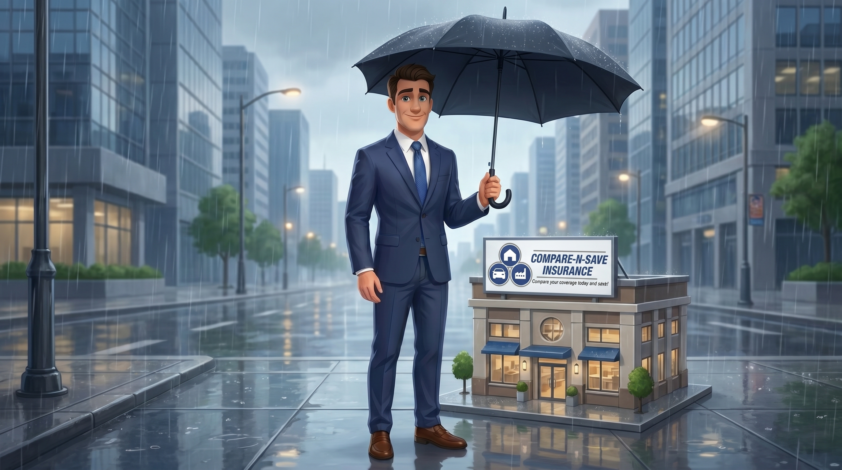 Cobertura Umbrella bajo la lluvia